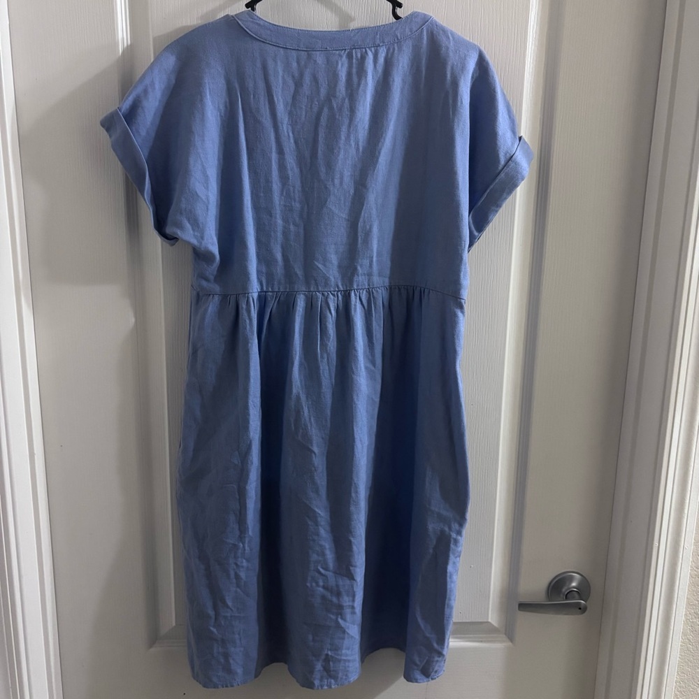 Briggs Linen Blue Dress - Picture 4 of 4